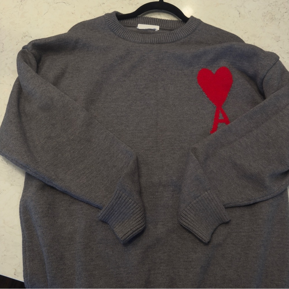 AMI Paris Gray Sweater - Picture 5 of 8